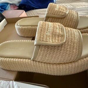 Amazon Cream Woven Sandals
